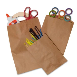 Flat Kraft Paper Merchandise Bags